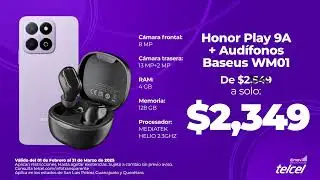 Honor Play 9A + Aud&iacute;fonos Baseus WM01 &iexcl;Desde $2349! 🎧
