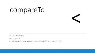 Using the compareTo Method in Java (3.4)