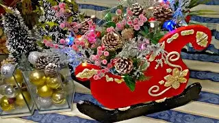 DIY Christmas Sleigh centerpiece