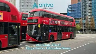 FULL ROUTE VISUAL | London Bus Route 259: King's Cross - Edmonton Green (LTZ1564 LT564)