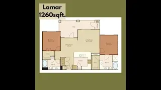 2 Bedroom - Lamar (1260sqft.) Upper Floor with Classic Finish