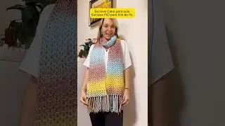 CACHECOL EM CROCH&Ecirc; passo a passo maravilhoso e f&aacute;cil com fio Cake degrad&ecirc; ou Batik #crocheiniciantes