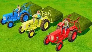 Tractors with Colors - Grass Selling Work using ZETOR Tractors | Farming Simulator 22