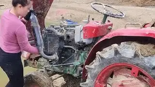 Teen Girl Mechanic Fixes Broken Tractor Like a Pro 🔧💪 | Inspiring Farm Repair! #tractor #repairing
