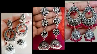 Unique And Stylish Earrings Collection Metal Style With Real Stones Fittings Different Style