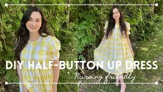 HOW TO MAKE A HALF BUTTONED UP DRESS | Nursing Friendly
