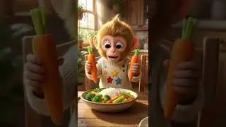 Cute monkey play with vegetables 🍆 #monkey #funny #Ai Trends#hasham munir