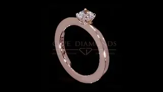Solitaire Rose Gold cushion cut diamond