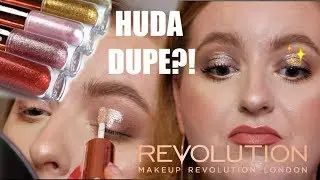 HUDA DUPE?! NEW! MAKEUP REVOLUTION EYE GLISTENS REVIEW | KYRIELLELARA