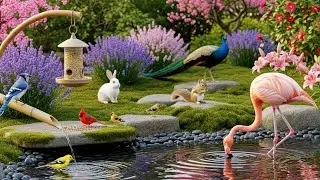 🔴 4K Winter Zen Garden Ambience ❄️ Birds, Snow & Calm Water | Cozy Christmas Relaxation &bull; Cat TV