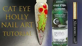 Cat Eye & Chrome Holly Nail Art Tutorial 4K