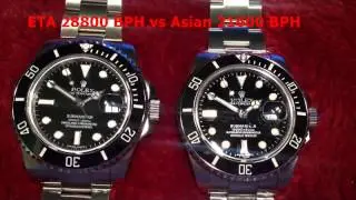 Submarnier 28800 BPH (8 ticks per second) vs 21600BPH (6 ticks per second)