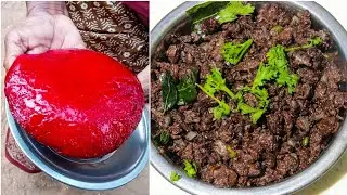 இரும்புச்சத்து அதிகமுள்ள ஆட்டு இரத்த பொரியல் | Goat/mutton iron rich blood fry recipe tamil