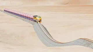 Trains vs Unique Pothole - Beamng Drive