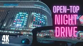 4K Open-Top Night Drive in Osaka | Calming Music, Neon Streets & Night Cruise