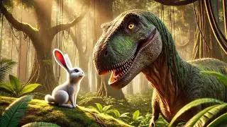 Rabbit and dinosaur unbelievable friendship story #rabbit #trendinganimals