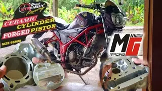 Unboxing head 25/22 mg racing & Block Ceramic Xtr racing honda CB150r CBR150R Sonic 150 Supra GTR