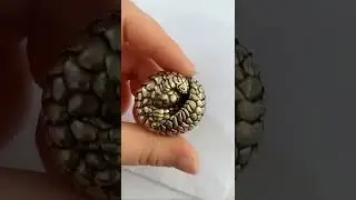 Pure Brass Spherical Pangolin Figurine Miniature Vintage Animal Tea Pet Ornament