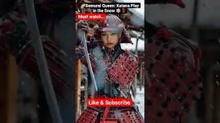 Samurai Queen: Katana Play in the Snow ❄️#Female Warrior#Japan Vibes#Action Shorts#trending #viral