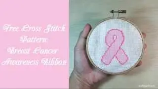 Free Cross Stitch Pattern - Breast Cancer Awareness Ribbon