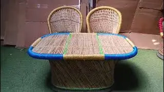 Bamboo Mudda Chair With Bamboo Table Is Now Available At Wholesale Price In Delhi 