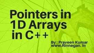 Pointers in 1-D Arrays in C++