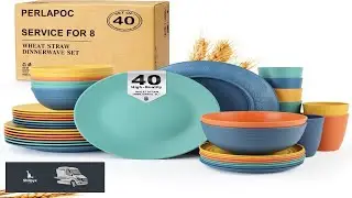 Wheat Straw Dinnerware Set 40 PCS Service for 8 Plates