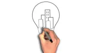City inside a light bulb drawing image, Learning Shapes: City in a Bulb