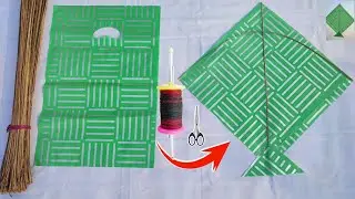 How to make kite with plastic se Patang kaise banate hain | Best out of waste plastic bag kite
