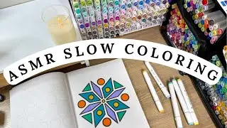 Slow ASMR coloring | relaxing coloring session for relaxation sleep | ASMR marker and paper sounds 