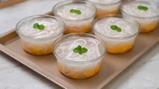 JUALAN MANIS, UNTUNG CEPAT! Coconut Mango Pudding enak, seger, dan tampil cantik di cup bening!