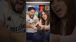 &iquest;Qu&eacute; se ve en la TV el f&uacute;tbol o la serie? 🤔😳 #couplegoals #footballfunny #realmadridfans