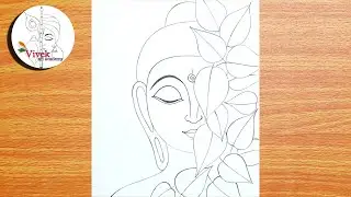 How to draw LORD BUDDHA Step by Step | Easy LORD BUDDHA drawing for beginners