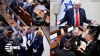 DRAMATIC MOMENT: MP Confronts Trump During Israeli Parliament Speech | &lsquo;Recognize Palestine!&rsquo; | AC1E