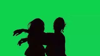 4K Women Hugging Each Other - Silhouette Over Green Screen