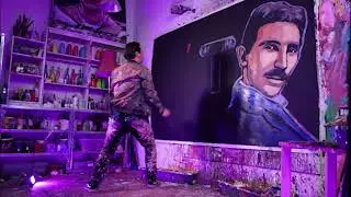 Amazing Speed Painting Performance from Tesla Science Center at Wardenclyffe