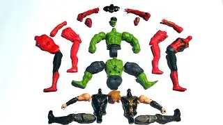 AVENGERS SUPERHERO TOYS HULK SMASH VS CAPTAIN THOR VS IRONMAN VS SPIDER-MAN RED...