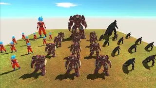 Son Goku Fighter Z vs Hulkbuster vs Batman - Animal Revolt Battle Simulator