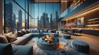 Spend The Night In An Exclusive Luxury Miami Apartment | Heavy Rain & Soft Piano Sounds Outside