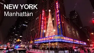 NYC Snowstorm Walk ❄️ Manhattan Winter Night | New York Walking Tour 4K 60fps