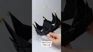 Paper crown craft 👑🖤#paper #craft #crown #art #ideas #trending #viral #journaling #shorts #diycrafts
