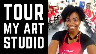 Quick Tour Of My Paint And Sip Art Studio #artstudio #artstudiotour #paintnadsip #paintwithme