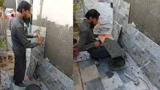 The Amazing Techniques Installation Front Face 😍 Tiles | Professional Construction Workar