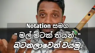 Mal Mitak Thiyan Flute Lesson | මල් මිටක් බටනලා වාදන පාඩම