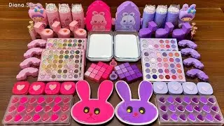 PINK vs PURPLE RABBITS I Mixing random into Glossy Slime I Relax with videos✨ 133