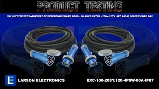 100' 8/5 Type-W Weatherproof Extension Power Cord - 60 Amps Rated - 208Y/120V