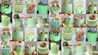 💚Cake Cake Cake/Beautiful Cake Decorating Ideas/Green Cake/Mint Green Cake/Cake/Anniversary Cake