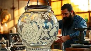 Glass engraving and Glass painting: Amazing processing.🌿🇮🇷🫡