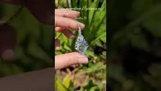 Gray moonstone marquis zirconia sterling handmade wire wrapped necklace by zd_artisan_jewelry IG