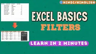 Excel Basics : Filtering | Learn in 2 Minutes | Hindi/Hinglish
